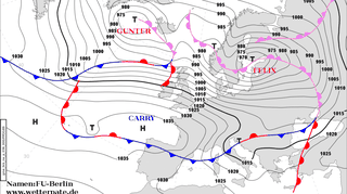 Niż Feliix w niedzielę 11 stycznia - prognoza Deutscher Wetterdienst