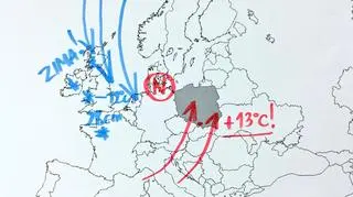 Niż ma wpływ na pogodę w Europie