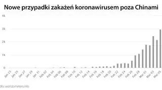 Nowe przypadki zakażenia koronawirusem poza Chinami (tvnmeteo