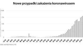 Nowe przypadki zakażenia koronawirusem (worldometers