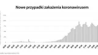 Nowe przypadki zakażenia koronawirusem (worldometers