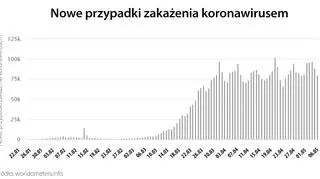 Nowe przypadki zakażenia koronawirusem (worldometers