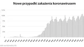 Nowe przypadki zakażenia koronawirusem (worldometers
