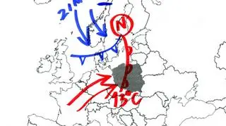 Od niżu znad Bałtyku odchodzą dwa fronty atmosferyczne
