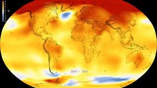 Odchylenia od średniej temperatury na świecie (NASA's Goddard Space Flight Center)