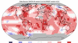 Odchylenie średniej miesięcznej temperatury od normy w sierpniu 2016
