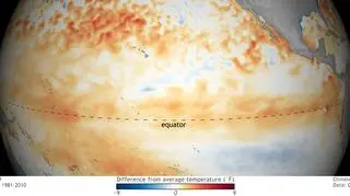 Odchylenie temperatury oceanu w styczniu od średniej wieloletniej (NOAA)