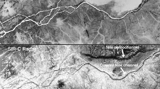 Odcinki Nilu w rejonie Czwartej Katarakty w Sudanie (NASA/JPL-Caltech/ASI )