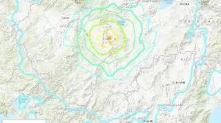 Odczuwalna intensywność wstrząsów (USGS)