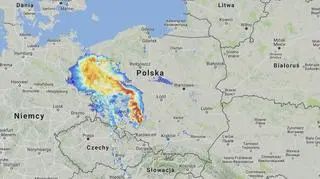 Opady nad Polską w piątek o godz. 20 (radar-opadow.pl/IMGW)