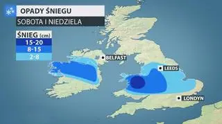 Opady śniegu w Wielkiej Brytanii
