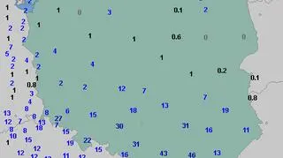 Opady w Polsce w ciągu 48 godzin od poniedziałku od godziny 14 (za wetteronline