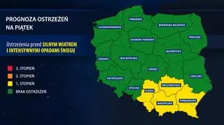 Orientacyjna prognoza ostrzeżeń IMGW na piątek