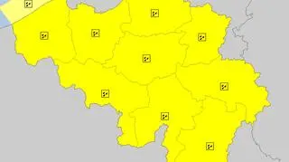 Ostrzeżenia dla Belgii na niedzielę (meteoalarm.eu)