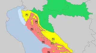 Ostrzeżenia meteorologiczne dla Chorwacji (meteoalarm.eu)