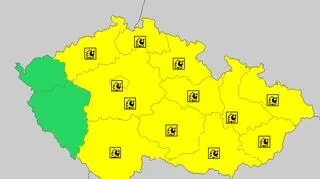 Ostrzeżenia meteorologiczne dla Czech (meteoalarm