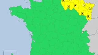 Ostrzeżenia meteorologiczne dla Francji (meteoalarm.eu)