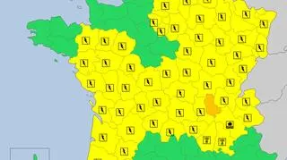 Ostrzeżenia meteorologiczne dla Francji na sobotę (meteoalarm.eu)