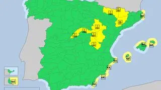 Ostrzeżenia meteorologiczne dla Hiszpanii (meteoalarm