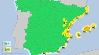 Ostrzeżenia meteorologiczne dla Hiszpanii na środę (meteoalarm.eu)