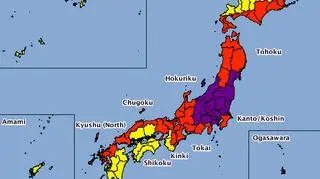 Ostrzeżenia meteorologiczne dla Japonii (Japan Meteorological Agency)