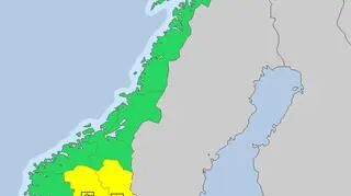 Ostrzeżenia meteorologiczne dla Norwegii na piątek (meteoalarm