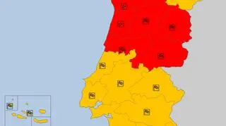 Ostrzeżenia meteorologiczne dla Portugalii na czwartek (meteoalarm