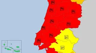 Ostrzeżenia meteorologiczne dla Portugalii na niedzielę (meteoalarm.eu/IPMA)