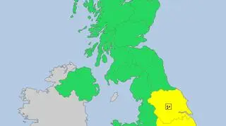 Ostrzeżenia meteorologiczne dla Wielkiej Brytanii na piątek (meteoalarm.eu)
