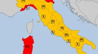Ostrzeżenia meteorologiczne dla Włoch (meteoalarm