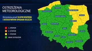 Ostrzeżenia meteorologiczne - godz. 21.30 (IMGW)