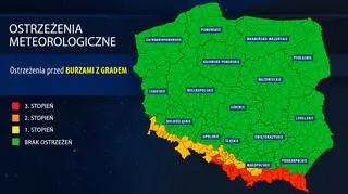 Ostrzeżenia meteorologiczne IMGW przed burzami z gradem