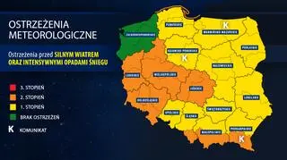 Ostrzeżenia meteorologiczne (IMGW) w czwartek wieczorem