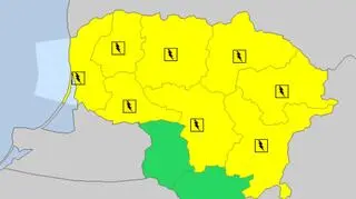 Ostrzeżenia meteorologiczne na Litwie (meteoalarm.eu)