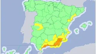 Ostrzeżenia meteorologiczne na sobotę (aemet.es)