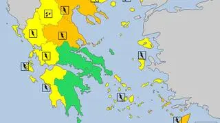 Ostrzeżenia meteorologiczne obowiązujące we wtorek w Grecji (meteoalarm