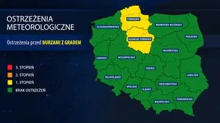 Ostrzeżenia meteorologiczne przed burzami z gradem (IMGW)
