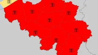 Ostrzeżenia meteorologiczne w Belgii (meteoalarm.eu)	