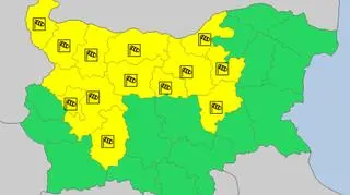 Ostrzeżenia meteorologiczne w Bułgarii we wtorek (meteoalarm