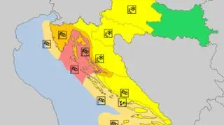 Ostrzeżenia meteorologiczne w Chorwacji (meteoalarm.eu)