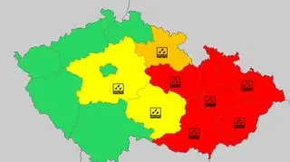 Ostrzeżenia meteorologiczne w Czechach (meteoalarm