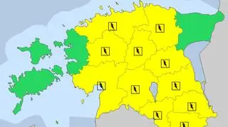 Ostrzeżenia meteorologiczne w Estonii (meteoalarm.eu)