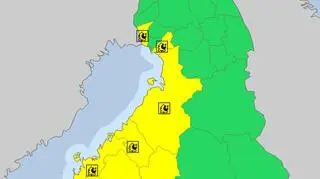 Ostrzeżenia meteorologiczne w Finlandii (meteoalarm.eu)