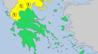 Ostrzeżenia meteorologiczne w Grecji (meteoalarm