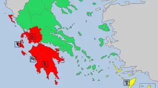 Ostrzeżenia meteorologiczne w Grecji (meteoalarm