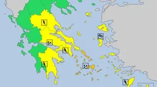Ostrzeżenia meteorologiczne w Grecji (meteoalarm
