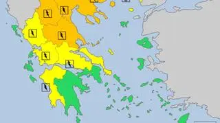 Ostrzeżenia meteorologiczne w Grecji na czwartek (meteoalarm