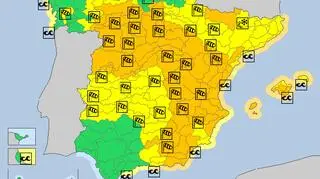 Ostrzeżenia meteorologiczne w Hiszpanii (meteoalarm.eu)