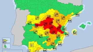 Ostrzeżenia meteorologiczne w Hiszpanii (meteoalarm.eu)