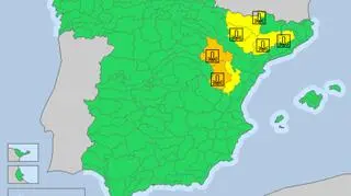 Ostrzeżenia meteorologiczne w Hiszpanii (meteoalarm.eu)